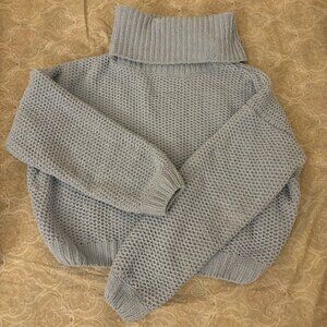 Light Blue Knitted Turtle Neck